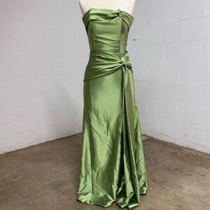 green emerald velvet dress SCOTT McCLINTOCK & JESSICA McCLINTOCK HUGE SATIN INSET HALTER EVENING   Vintage Clothing & Fashions